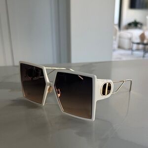 Dior white Square Frame Women's Fashion Sunglasses